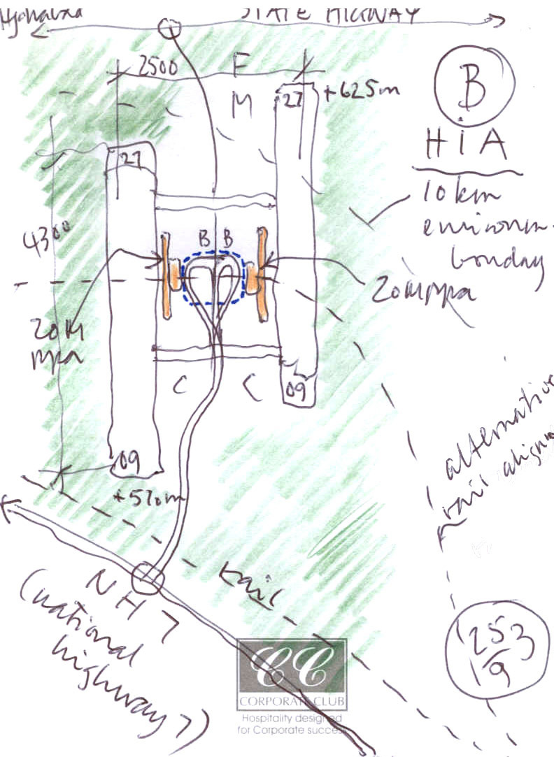 Skisse, tegnet av Gudmund Stokke på et hotellrom i India.