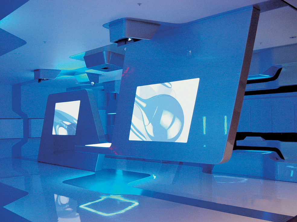 YES/Ruth Berktold: VW Autostadt  Knowledge Gate IR, Wolfsburg, Tyskland. I samarbeid med Asymptote, New York. Ferdigstilt april 2006.