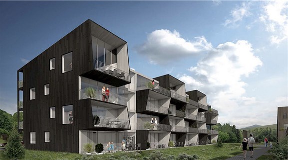 Forslaget Woody, som vant andrepremien på 30 100 kroner i konkurransen. Foto: Katus