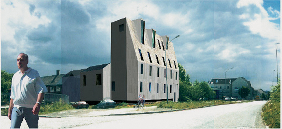 Boligblokk i massivtre på Svartlamoen, Trondheim, arkitekt Brendeland & Kristoffersen AS.