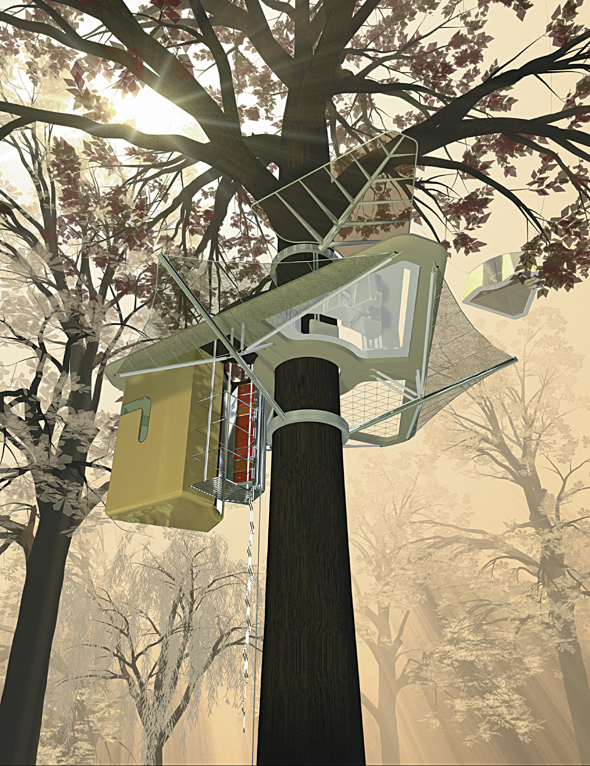 Treehouse: Softroom «bygger» mye i den virtuelle verden. I prosjektet «Treehouse» utforsket de folks ønskedrømmer. Før vi har ønsket og drømt om det, kan vi heller ikke prøve å skape det, forklarer Salway, og legger til at «Treehouse» gav ideer de senere brukte på «Kielder Belvedere». (Først trykket i Wallpaper.) Treehouse: Softroom «bygger» mye i den virtuelle verden. I prosjektet «Treehouse» utforsket de folks ønskedrømmer. Før vi har ønsket og drømt om det, kan vi heller ikke prøve å skape det, forklarer Salway, og legger til at «Treehouse» gav ideer de senere brukte på «Kielder Belvedere». (Først trykket i Wallpaper.)