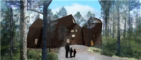 Det spanske arkitektfirmaet SQ Arquitectos har tegnet utkastet til Sørsamisk museum og kultursenter. Illustrasjon: SQ Arquitectos Det spanske arkitektfirmaet SQ Arquitectos har tegnet utkastet til Sørsamisk museum og kultursenter. Illustrasjon: SQ Arquitectos