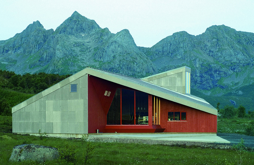 Rast og bygg med toalett Gimsøystraumen, Lofoten, åpnet juli 2006. Arkitekt: Jarmund/Vigsnæs  Einar Jarmund. Foto: Einar Jarmund.