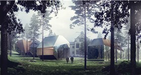 Perspektiv fra vinnerprosjektet i Asker Kaleidoscope. Illustrasjon: Vinnerteamet: Miia-Liina Tommila, Emmi Keskisarja, Silje Klepsvik og Tone Megrunn Berge