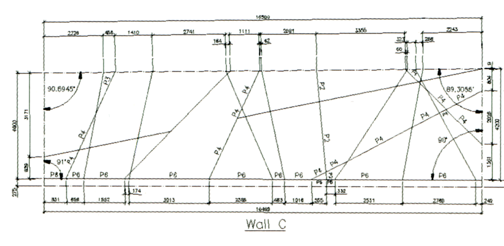 Tegning som viser oppbyggingen av veggens elementer. Ill.: Arup.