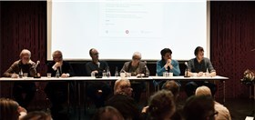 Debattpanelet under torsdagens debatt. Foto: Peer Bull-Hansen 