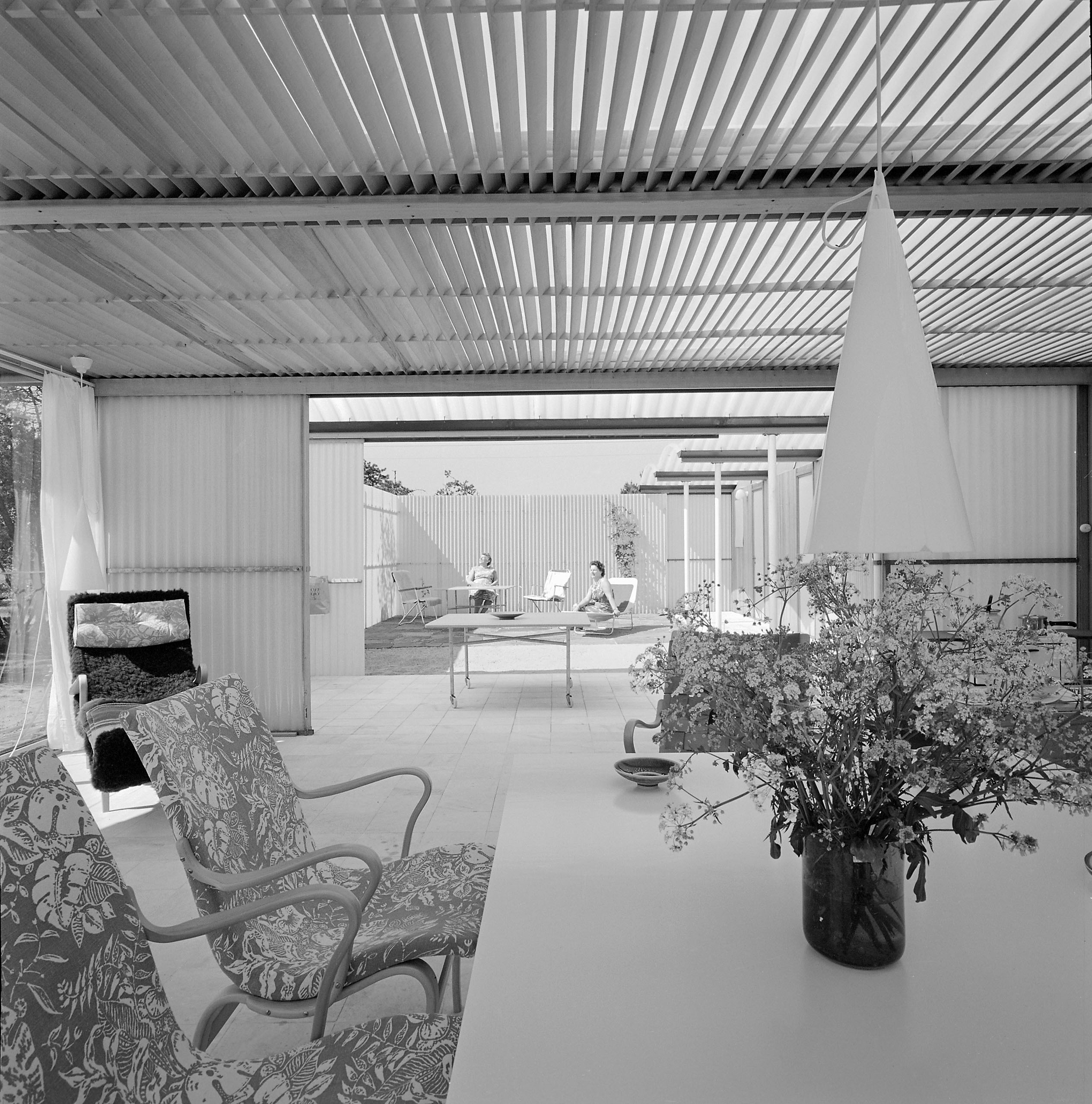 Oppholdsrommet i Frösakull, Mathssons eget sommerhus. Foto: Bruno Mathssons arkiv, Värnamo.