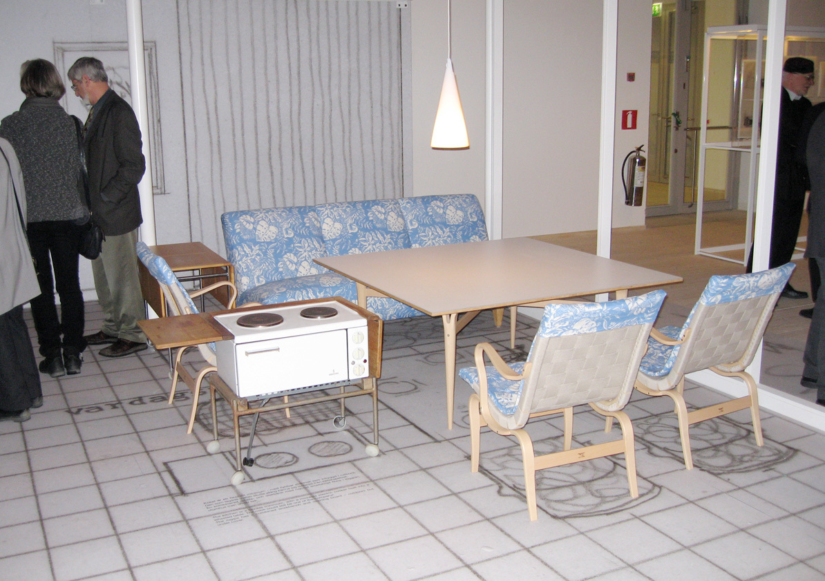 Fra Arkitekturmuseets utstilling. Foto: Magdalena Eckersberg.