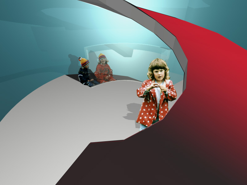 Hilde Walgermo, KhiB, har forvandlet en bunkers til et utfordrende lekemiljø. Prosjektet er et eksamensarbeid i interiør.