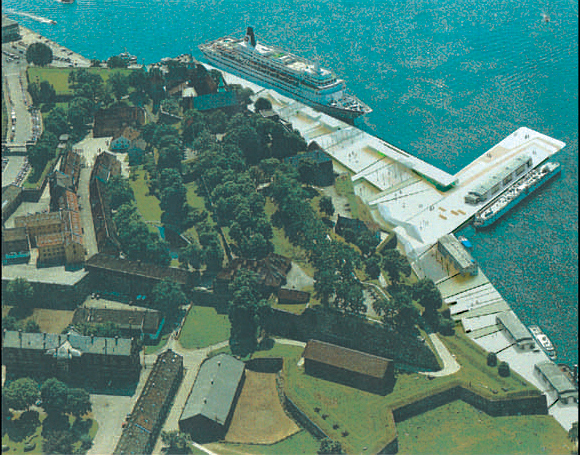 Modellfoto, Akershusstranda. Ill.: Arkitekten.
