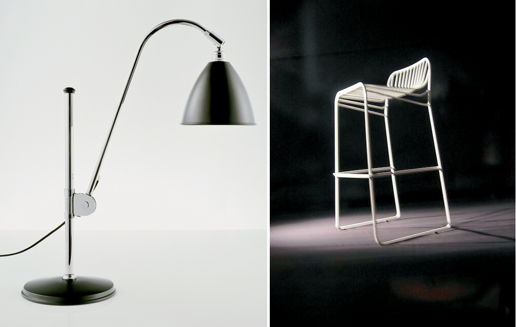 Bilde til venstre: Lamperetro med Bestlite. Foto: Produsenten. Bilde til høyre: «Spline», Norway Says, nå også som barkrakk. Produsent Offect. Foto: ME