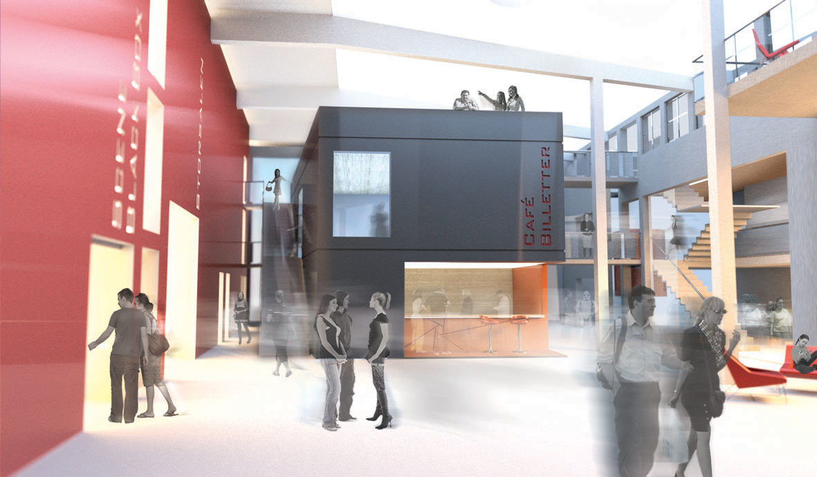 Vestibylen blir det sentrale kommunikasjonsarealet med oversikt over alle aktiviteter. Ill: Arkitekten.