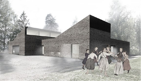 Eriksen + Skajaa Arkitekter tegner Øståsen barnehage på oppdrag fra Oppegård kommune. Illustrasjon: Arkitektene Eriksen + Skajaa Arkitekter tegner Øståsen barnehage på oppdrag fra Oppegård kommune. Illustrasjon: Arkitektene