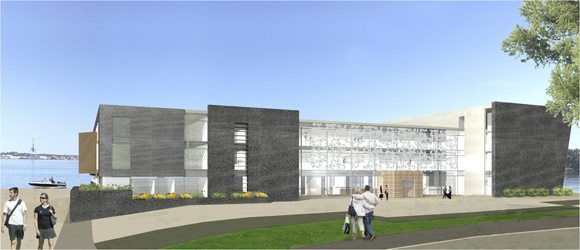 Farris Bad er et Spahotell, tegnet av arkitektkontoret Halvorsen og Reines. Hotellet er fortsatt under bygging og skal være klart til å ta i mot gjester i mars 2009. Illustrasjon: arkitekten.