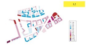 Slik er bygningshøydene i illustrasjonsplanen for alternativ «L2» i Plan- og bygningsetatens områdeplan for Filipstad. Rødt angir ti etasjer, mellomblått tre etasjer. Maks høyde er 12 etasjer (lilla). Illustrasjon: Oslo kommune
Slik er bygningshøydene i illustrasjonsplanen for alternativ «L2» i Plan- og bygningsetatens områdeplan for Filipstad. Rødt angir ti etasjer, mellomblått tre etasjer. Maks høyde er 12 etasjer (lilla). Illustrasjon: Oslo kommune
