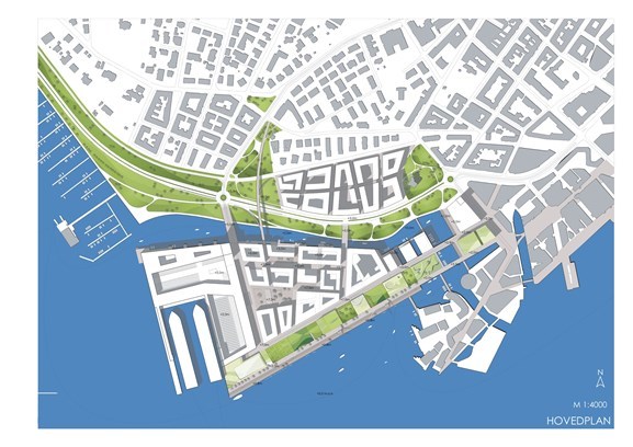 3RWs byplanbidrag til Fjordbykontoret fra 2006. De mener PBEs områdeplan har mistet flere av de gode elementene fra alternativstudiene og mangler et helhetlig grøntdrag. Illustrajon:3RW/karres en brand/S333 3RWs byplanbidrag til Fjordbykontoret fra 2006. De mener PBEs områdeplan har mistet flere av de gode elementene fra alternativstudiene og mangler et helhetlig grøntdrag. Illustrajon:3RW/karres en brand/S333