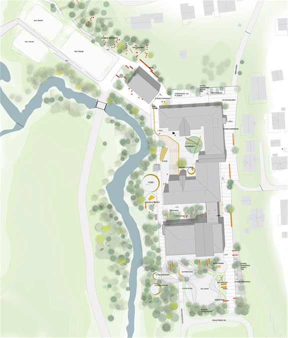 Skulen i landskapet. Utomhusplan: Arkitektane Skulen i landskapet. Utomhusplan: Arkitektane