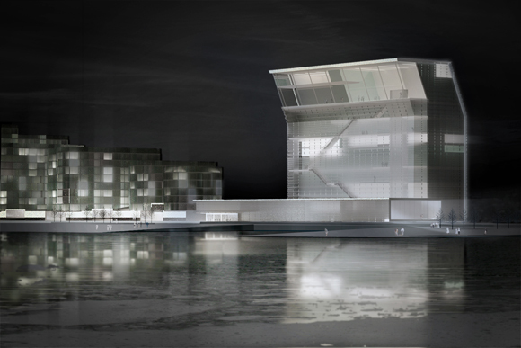 Herreros arkitekter har fått kritikk for manglende bærekraft i prosjektet Lambda og vurderer ytterligere solskjerming i fasaden. Illustrasjon: Arkitekten