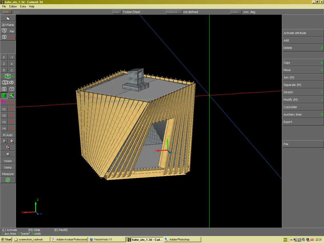 «Fotofremstilling» av prosjekt Camera Obscura i Cadwork.
