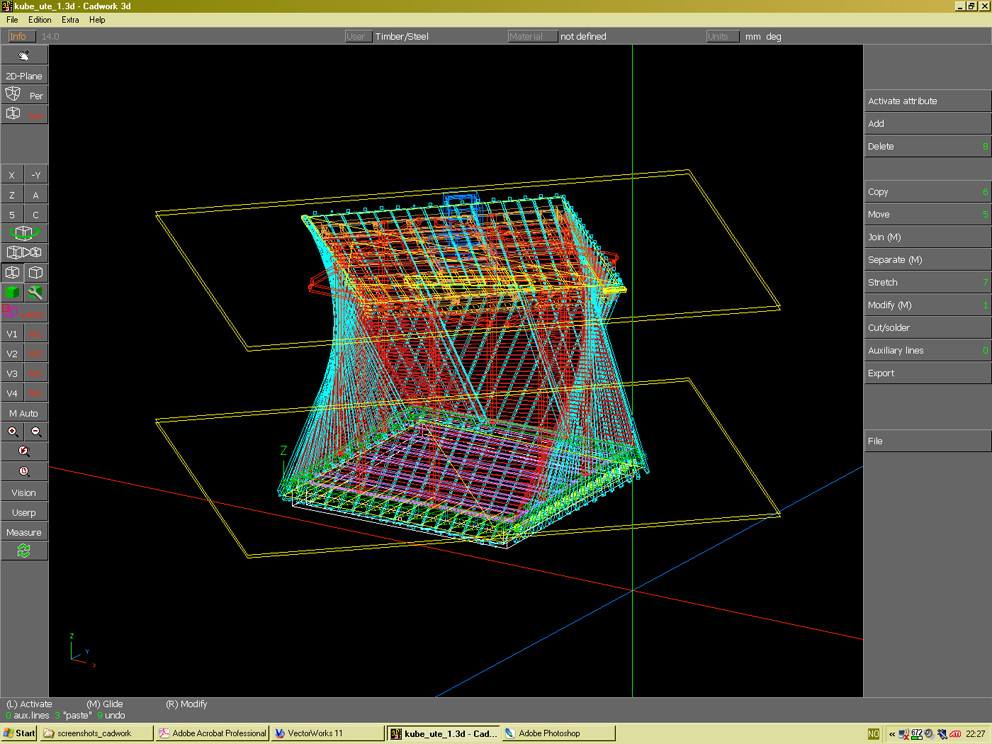 Datamodell med all geometrisk informasjon om prosjektet i Cadwork.
