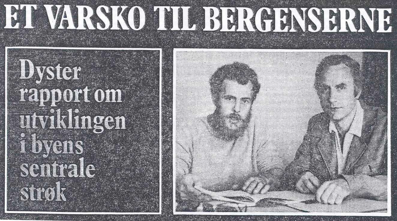 Hans Jacob Hansteen og Gunnar Bakke i Bergens Tidende lørdag 28. juli 1973, opposisjon er i ferd med å gå i posisjon. Ill.: Faksimile.