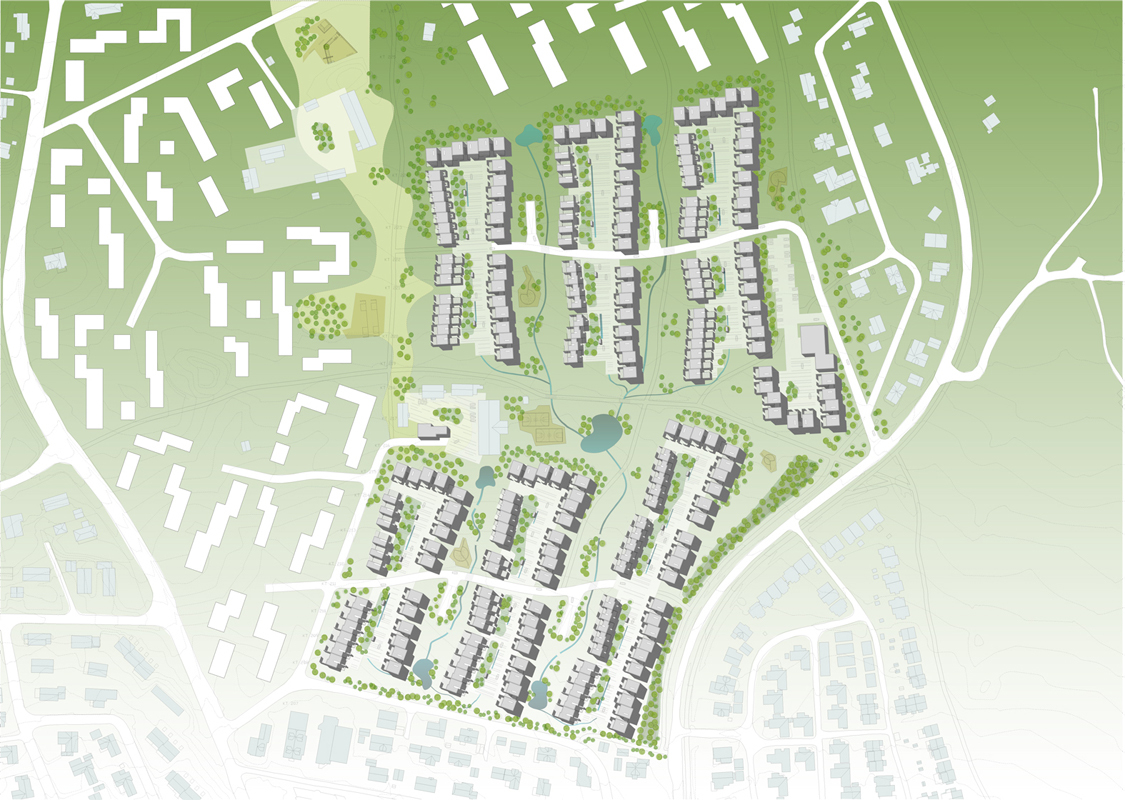 Situasjonsplanen i vinnerforslaget. Illustrasjon: HRTB Situasjonsplanen i vinnerforslaget. Illustrasjon: HRTB