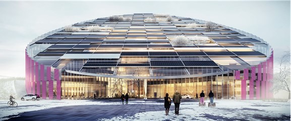 Wingårdhs vinnerforslag for Forus Vest og Statoil heter «E = mc²». Illustrasjon: Gjertrud Lindberg Wingårdhs vinnerforslag for Forus Vest og Statoil heter «E = mc²». Illustrasjon: Gjertrud Lindberg