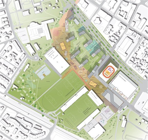 Slik håper Drammen Høyre at Marienlyst vil se ut om noen år. Illustrasjon: LPO Arkitekter Slik håper Drammen Høyre at Marienlyst vil se ut om noen år. Illustrasjon: LPO Arkitekter