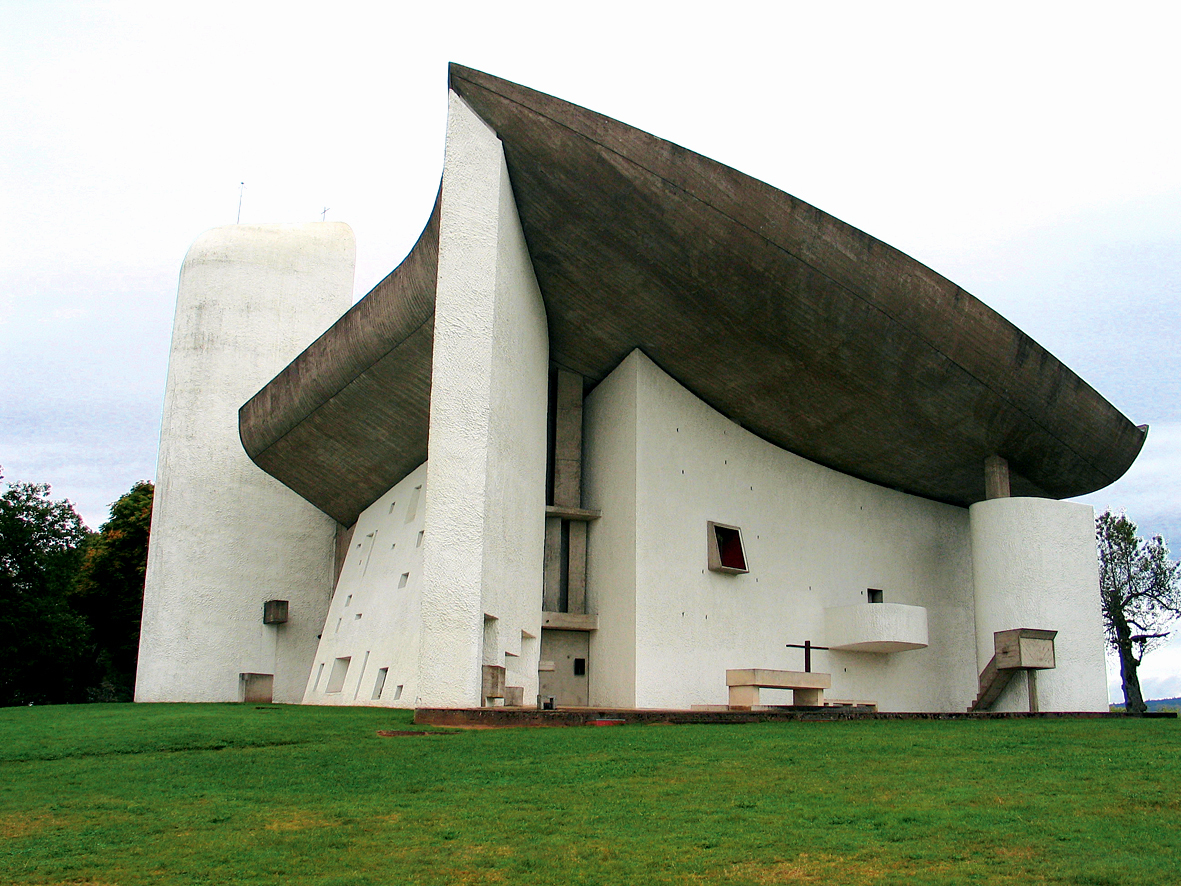Chapelle Notre Dame du Haut  tegnet av Le Corbusier.