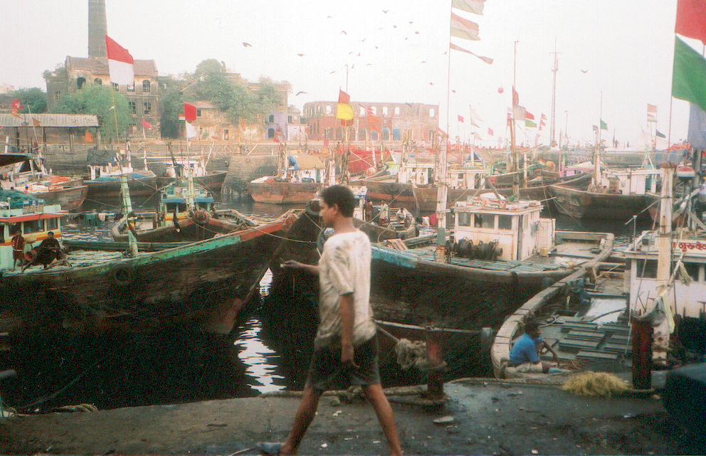 Lange strekninger langs Mumbais kystlinje er ødelagt av søppeltømming, kjemisk forurensing, vanvittig trafikk, illegal handel og liten grad av tilgjengelighet for folk flest. Det siste gjelder også fiskehamnen på bildet som til gjengjeld er et sydende, men samtidig kontrollert og nesten selvforsynt næringsområde. Lange strekninger langs Mumbais kystlinje er ødelagt av søppeltømming, kjemisk forurensing, vanvittig trafikk, illegal handel og liten grad av tilgjengelighet for folk flest. Det siste gjelder også fiskehamnen på bildet som til gjengjeld er et sydende, men samtidig kontrollert og nesten selvforsynt næringsområde.