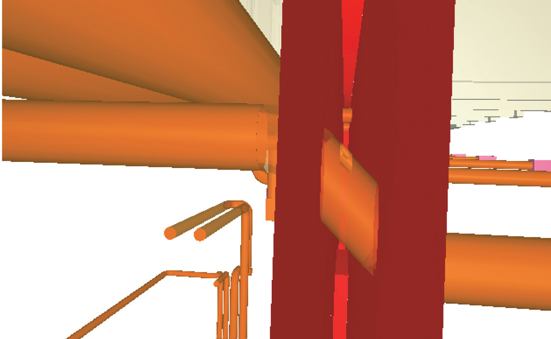 Bildene viser eksempler på feilsøking: Ventilasjonskanal går skrått gjennom vegg!