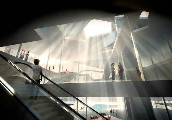 Interiørperspektiv fra Lund Hagems/Atelier Oslos forslag 