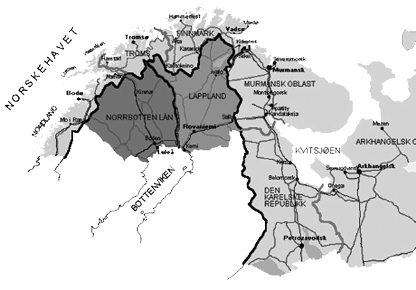 Kart, barentsregionen.