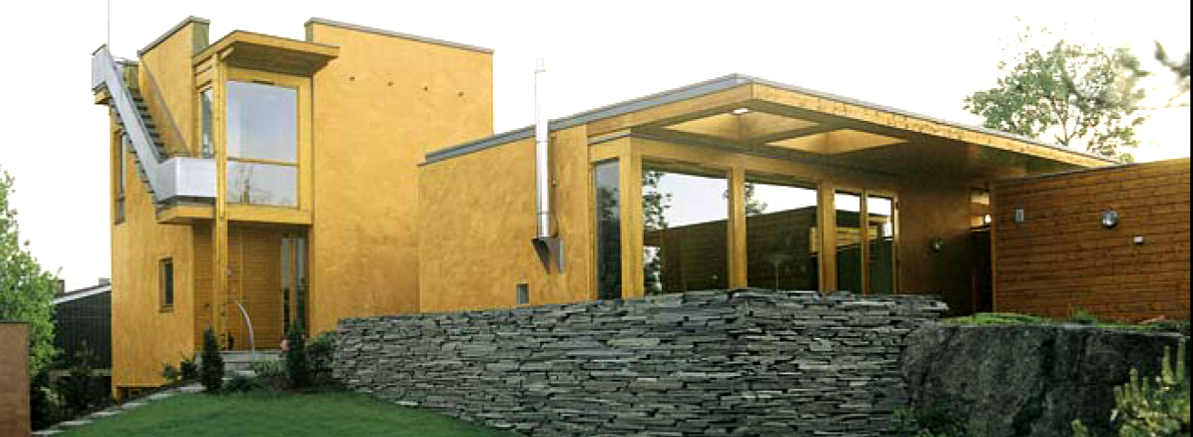 Villa Halvorsen i Stavern fra 1994. Einar Dahle Arkitekter. Foto: Mur-Senteret