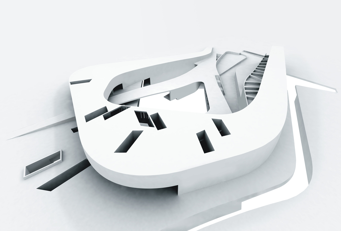 Francisco Leiva Ivorra og grupo aranea: senter for «havterapi» (Centro de Talasoterapia) i Gijón. Ferdigstilles i 2007. Francisco Leiva Ivorra og grupo aranea: senter for «havterapi» (Centro de Talasoterapia) i Gijón. Ferdigstilles i 2007.