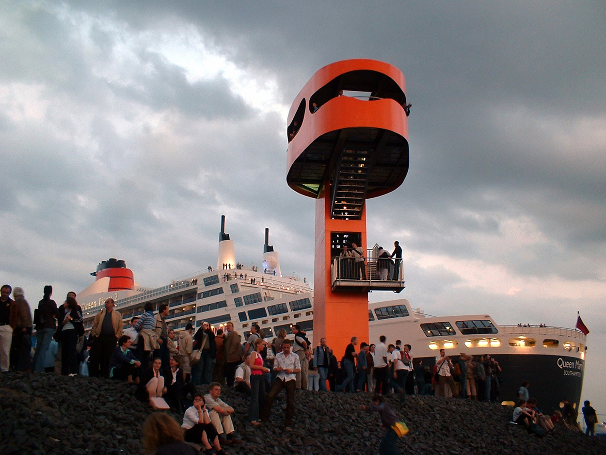 The View Point, flyttbart informasjons- og observasjonstårn i HafenCity, Hamburg. Foto: TuTech Innovation GmbH.