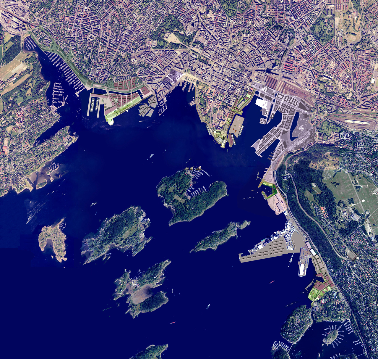 Illustrasjonsplan Fjordbyplanen. Ill.: Fjordbykontoret.