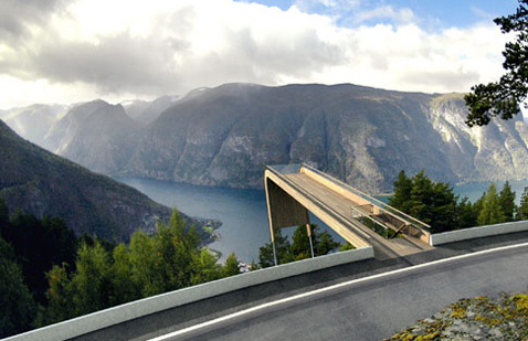 Utsiktspunkt, Aurland, arkitekt Todd Saunders sivilarkitekt MNAL/Tommie Wilhelmsen sivilarkitekt MNAL. Ill.: Arkitektene.