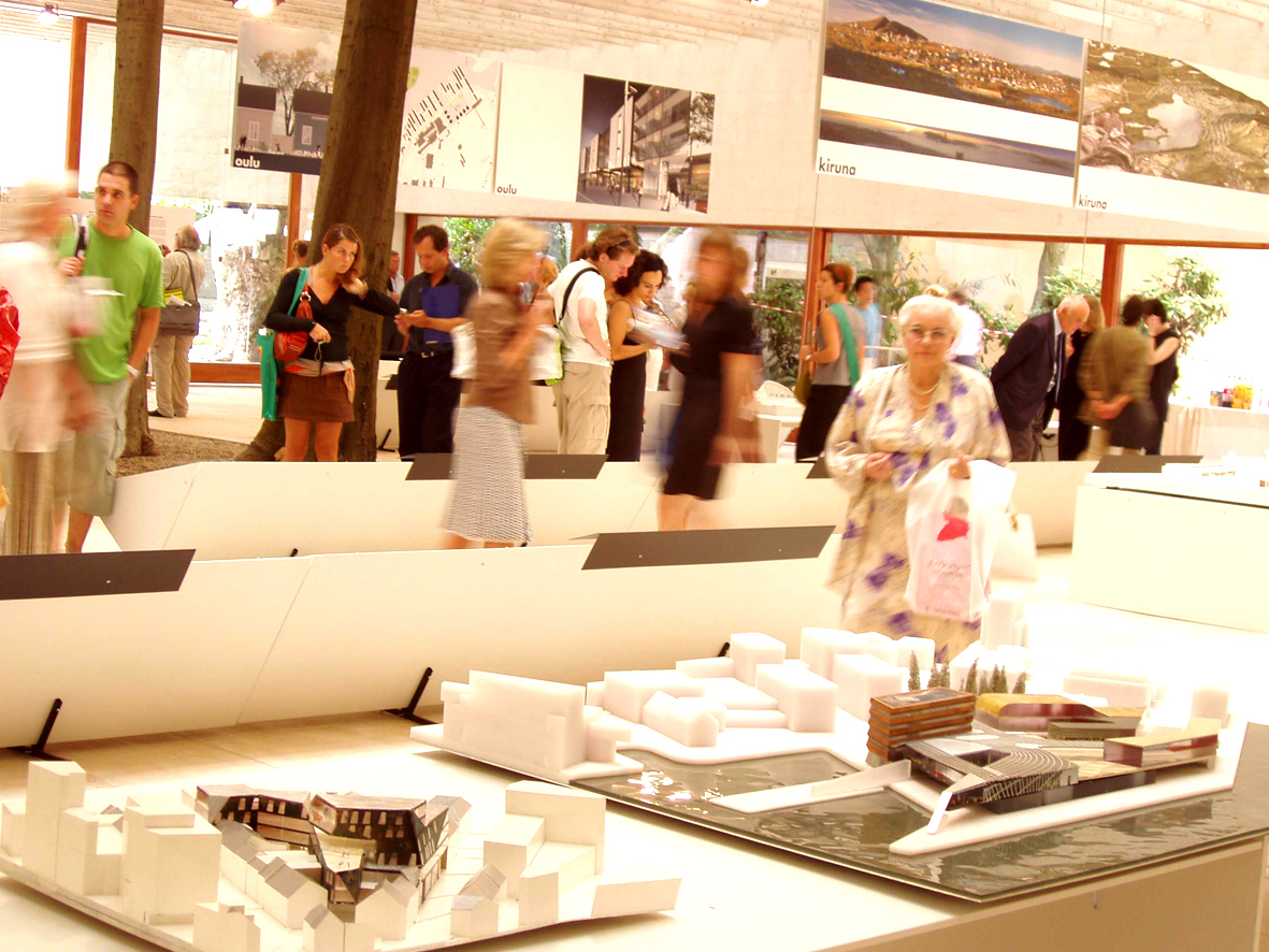 Nordens paviljong viser hvilke utfordringer tre arktiske byer, Oulo, Kiruna og Tromsø, står overfor når det gjelder urbanisering.