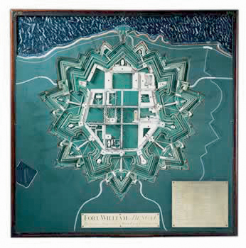 Elfenbensmodell fra 1700-tallet av Fort William i Calcutta.