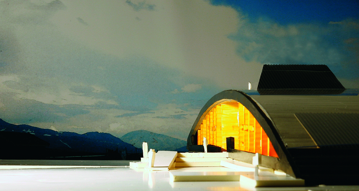 Modellbilde fra sør. Illustrasjon: Arkitekten.