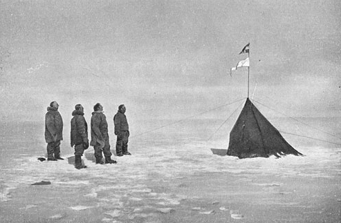 Amundsens ekspedisjon på Sydpolen i desember 1911. Foto: Olav Bjaaland