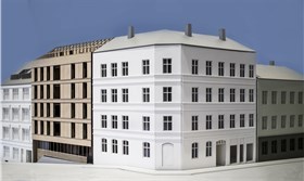 Dette er eiendommene som kan bli kollektive boliger. Hausmannsgate 42 (t.h.) og Brenneriveien 1 sette fra krysset Maridalsveien Hausmanngate. Illustrasjon: Eriksen Skajaa arkitekter Dette er eiendommene som kan bli kollektive boliger. Hausmannsgate 42 (t.h.) og Brenneriveien 1 sette fra krysset Maridalsveien Hausmanngate. Illustrasjon: Eriksen Skajaa arkitekter