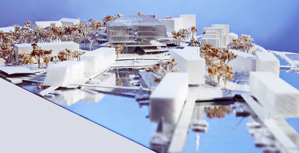 Hedrende omtale I: Utkast Dreiepunktet, tegnet av Benisch, Benisch & Partner, Tyskland, i samarbeid med Rambøll Norge og Smedsvig landskapsarkitekter AS. Foto: Kim Müller.