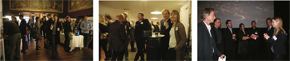 Bildet til venstre: Pause i Kroghsalen. Foto: Ingebjørg Semb. I midten: Glimt fra foajeen. NALs adm. dir. Pål Stephensen i samtale med kollega Ragnhild Ølstad. Foto: Ingebjørg Semb. Til høyre: F.v.: Francis Rambert, Finn Geipel, Alan Berger, Belinda Tato, Bjarne Ringstad, John Thackara og Perann Sylvia Stokke. Foto: Helle Benedicte Berg. Bildet til venstre: Pause i Kroghsalen. Foto: Ingebjørg Semb. I midten: Glimt fra foajeen. NALs adm. dir. Pål Stephensen i samtale med kollega Ragnhild Ølstad. Foto: Ingebjørg Semb. Til høyre: F.v.: Francis Rambert, Finn Geipel, Alan Berger, Belinda Tato, Bjarne Ringstad, John Thackara og Perann Sylvia Stokke. Foto: Helle Benedicte Berg.
