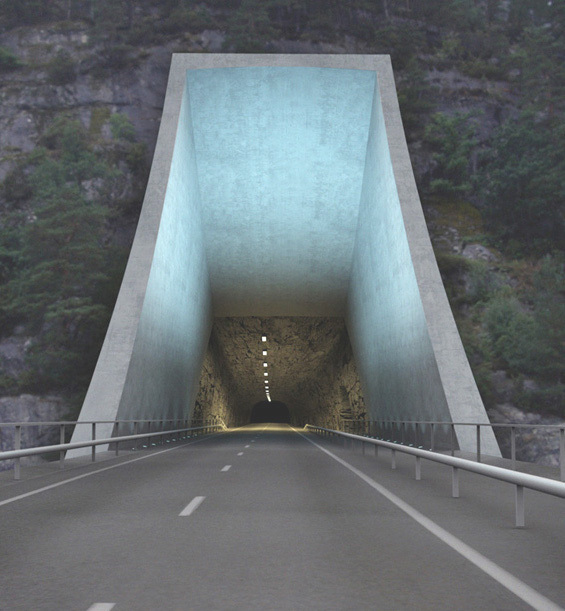 Tunnelåpning mot Vallavik. Tunnelåpning mot Vallavik.