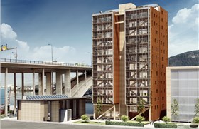 Treet i Bergen, verdens høyeste trehus. Foto Artec AS