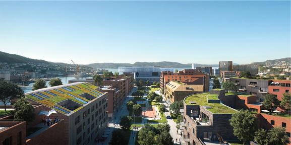 Lars Clementsen Pedersen i MAD ser for seg at Dokken vil bli gjenstand for en arkitektkonkurranse av internasjonalt format. Illustrasjon: MIR/MAD/ASPLAN VIAK