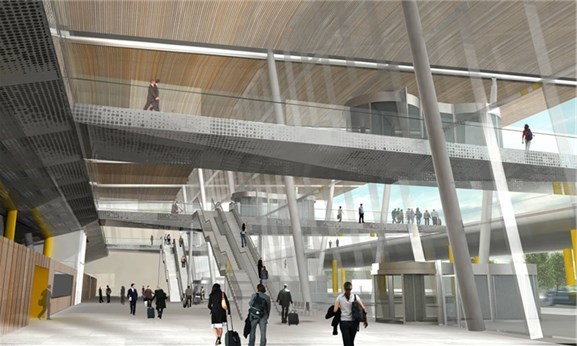 Ny terminal på Bergen lufthavn Flesland er et av NSWs større prosjekter. Illustrasjon: Arkitekten Ny terminal på Bergen lufthavn Flesland er et av NSWs større prosjekter. Illustrasjon: Arkitekten