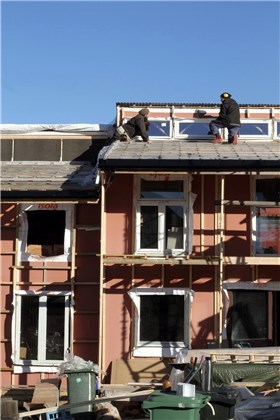 Dette er et av de nyeste bildene av fasade fra facebooksiden Eksperimentboliger på Svartlamon. Foto: Nøysom arkitekter Dette er et av de nyeste bildene av fasade fra facebooksiden Eksperimentboliger på Svartlamon. Foto: Nøysom arkitekter